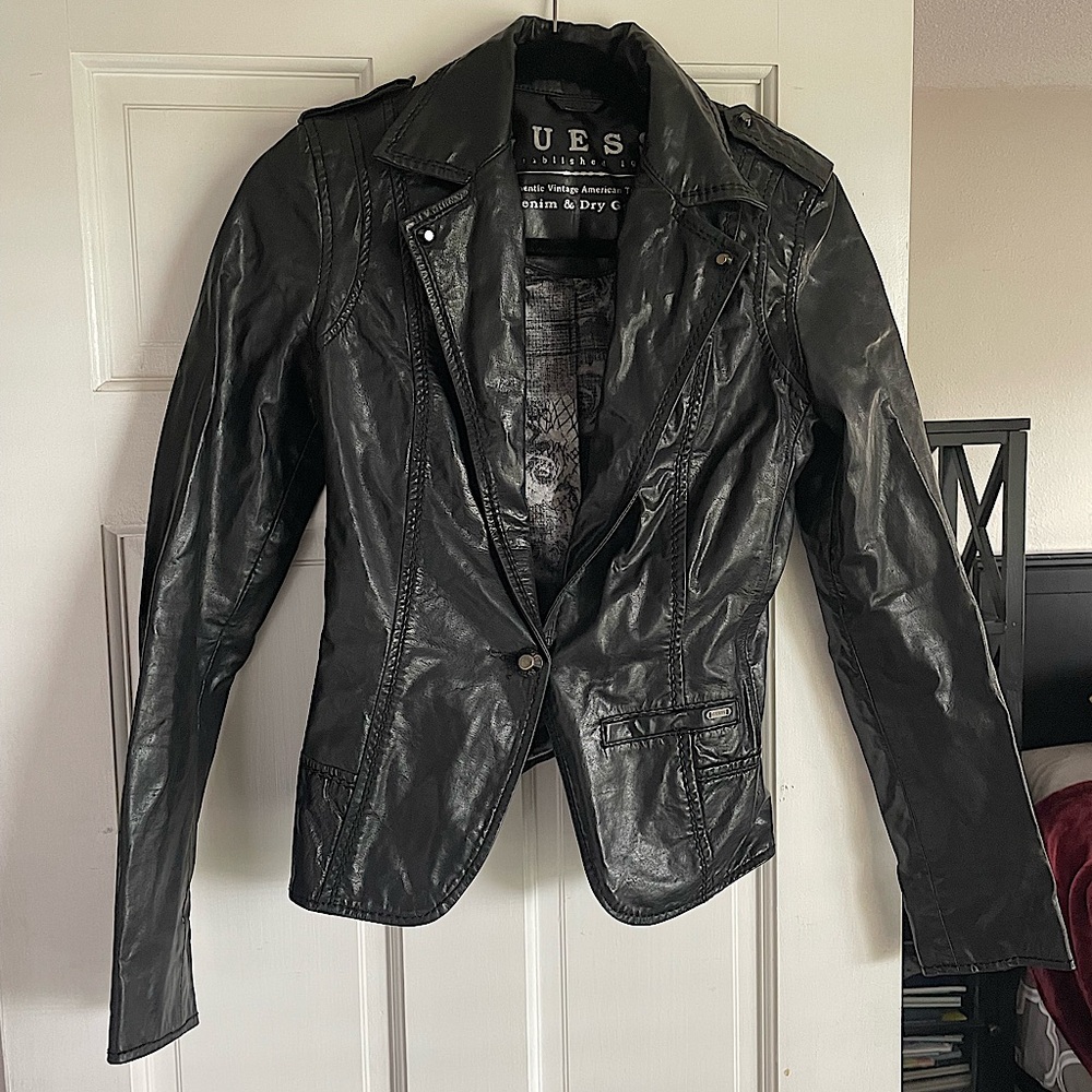 Guess Leather Jacket - Authentic Vintage